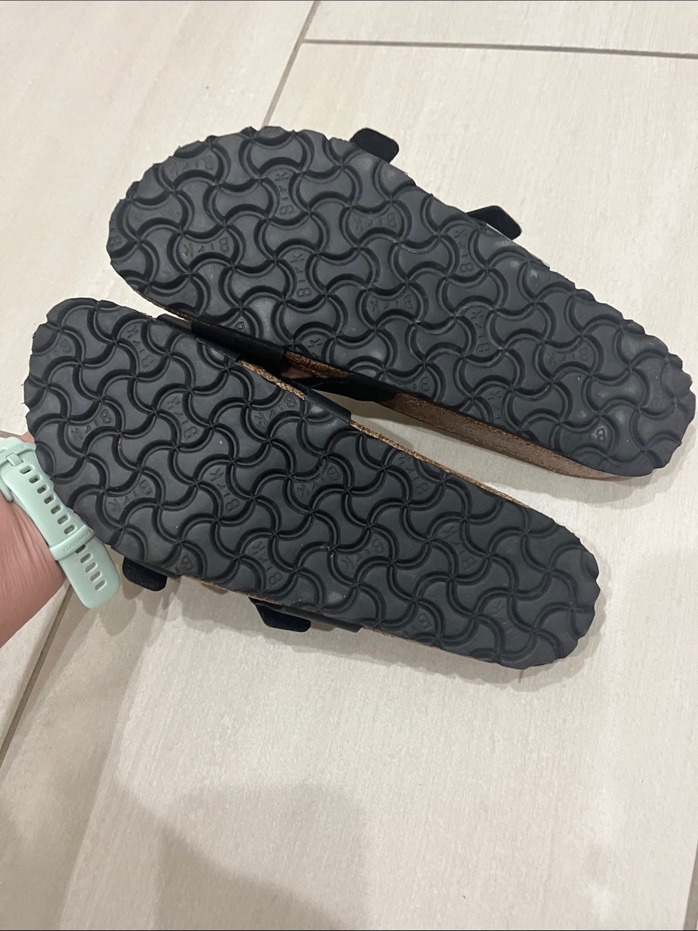 Birkenstock Black Double Strap Slide Sandals - Picture 5 of 6